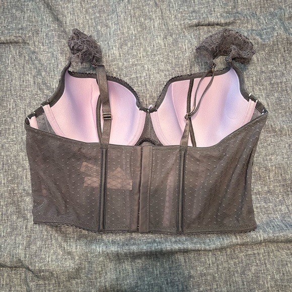 Victorias Secret crop Corset size L grey and lilac - Picture 2 of 5